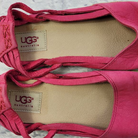 UGG Bright Barbiecore Pink Suede Tippie Espadrilles size 6 - Picture 8 of 15